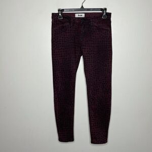ACNE Skinny Jeans Womens 36 US 6 Kick Print Wine Denim EUC Low-Rise Crop Dot